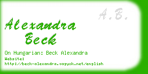 alexandra beck business card